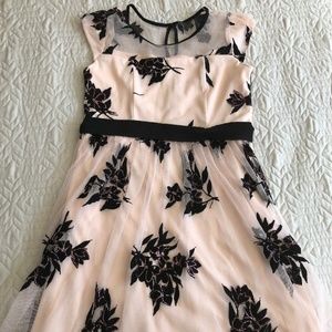 Justice Girls Floral Pink Tulle Dress Size 14